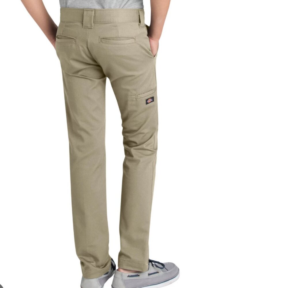 Dickies Slim Fit Boys Khaki Double Knee Pants